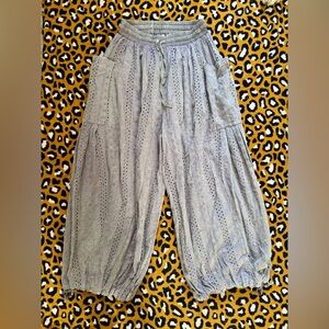 Oli & Hali Lavender Gray Eyelet Parachute Pants